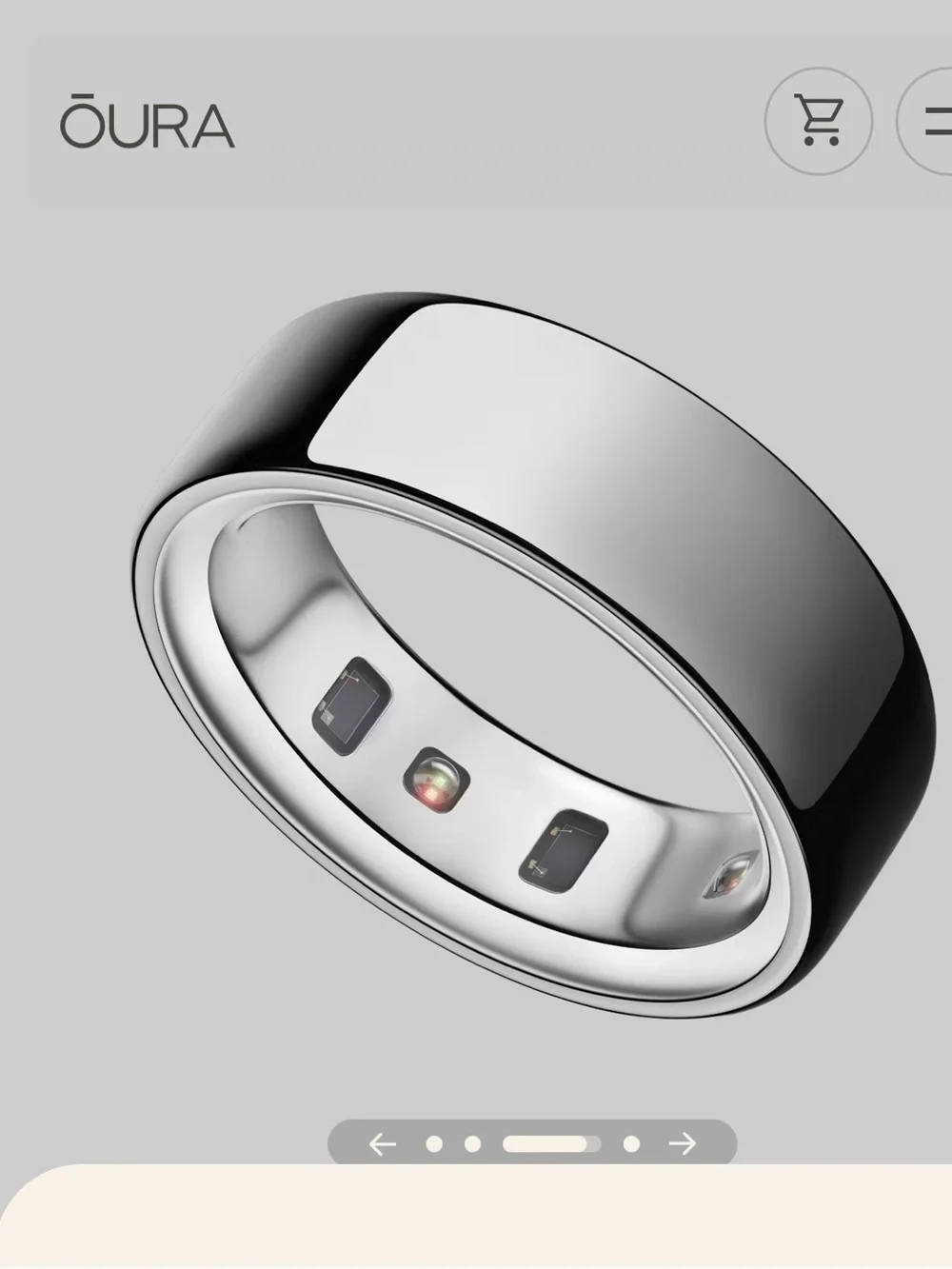 Oura Ring 4 (Silver) Smart Health Ring Brand New Size 8